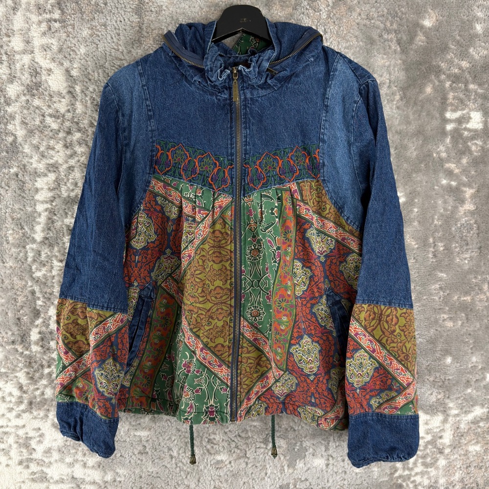 Karakuri Tamashii Sz XXL Patchwork Paisley Boho Denim Jacket Japanese Streetwear